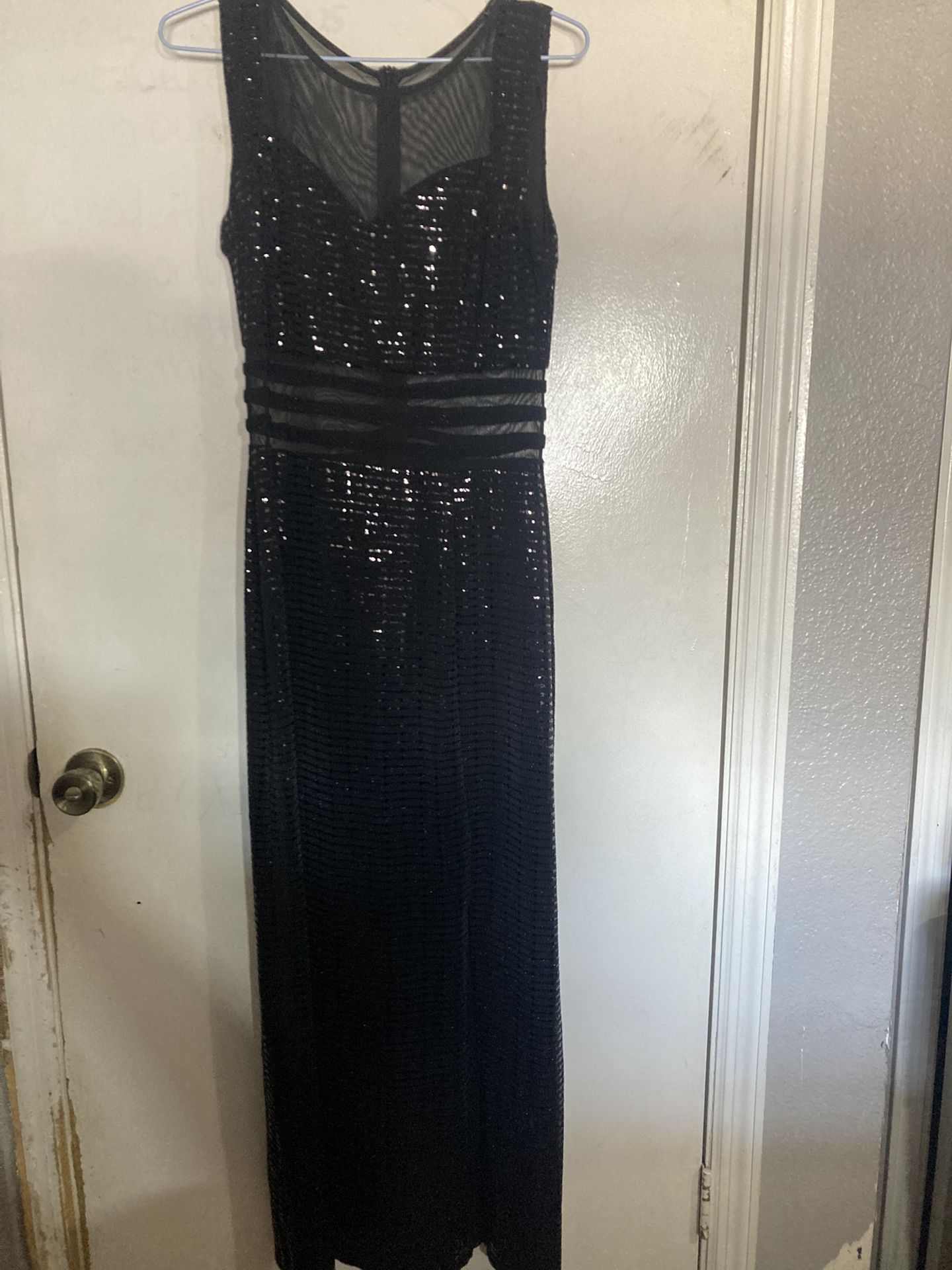 Elegant Black Sequin Evening Dress