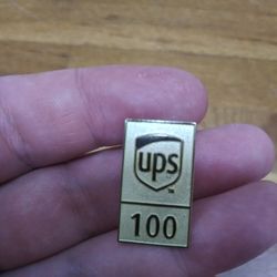 Vintage UPS 100 Gold Tone Lapel Pin Hat Pin Tie Tack