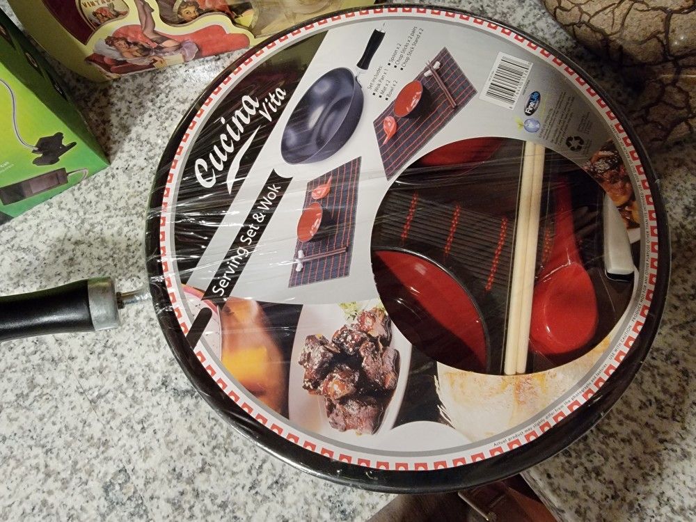 Wok Set With Bowls Mats Utensils