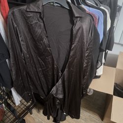 Black Long Wrap Finesse Top Size XL