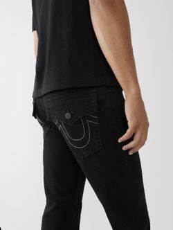 True Religion Ricky SN Flap Relaxed Straight Jeans Men’s 34 34x30 Black NWT