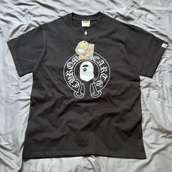 BAPE x Chrome Hearts black tee