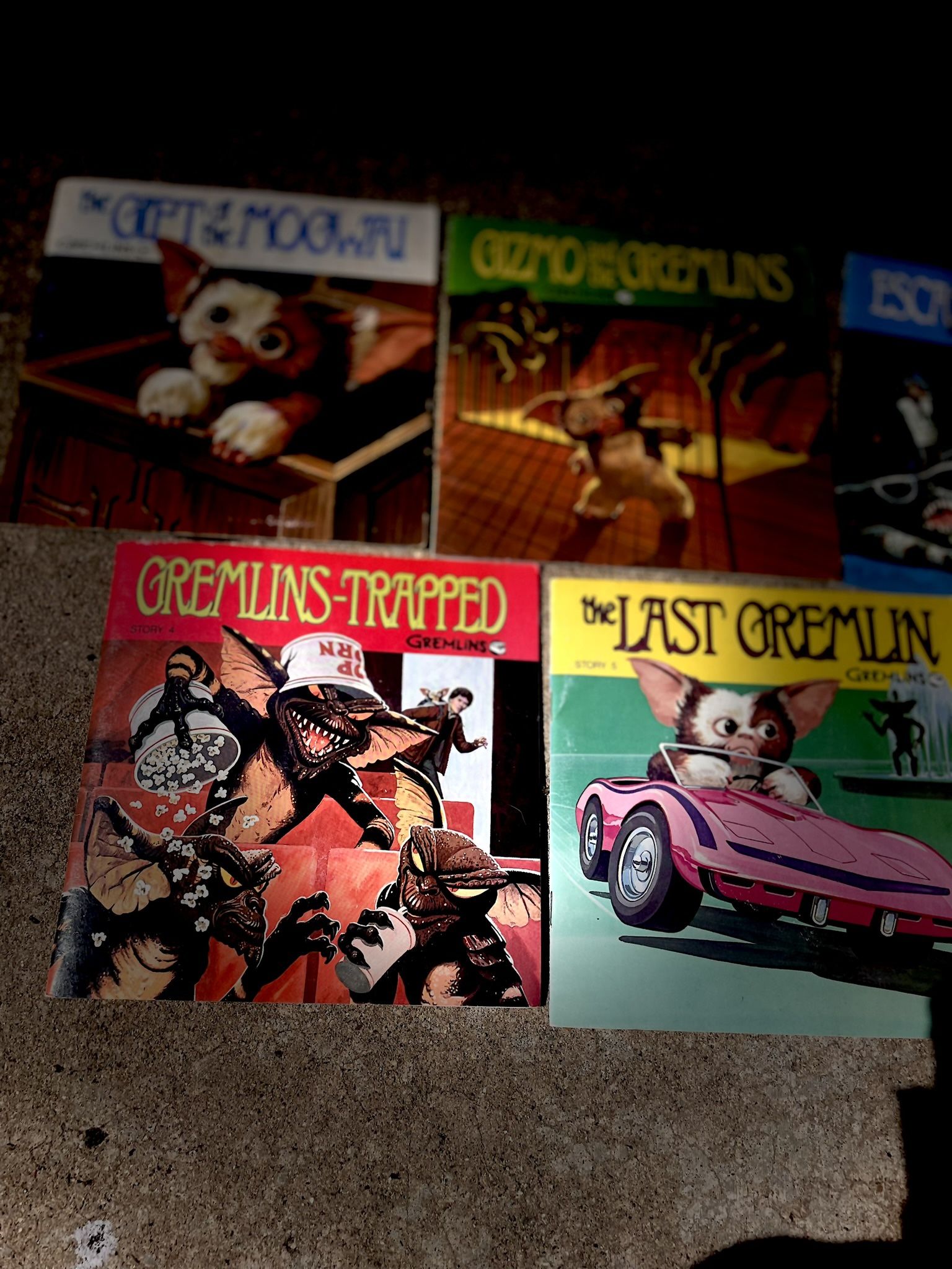 VINTAGE Lot of 5 Gizmo And The Gremlins Book & Record 45 RPM 1984 Story Read Along
