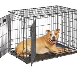 Double Door Folding Dog Crate 36’ Black