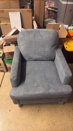 Gray Corduroy Upholstered Accent Chair