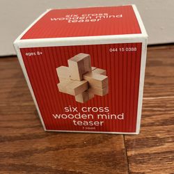 Six Cross Wooden Mind Teaser Includes Illustrated Instructions With Solution