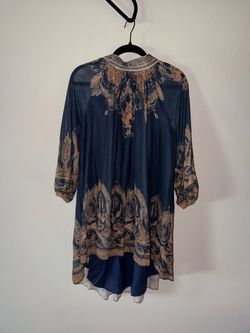 Blue and gold longsleeve dress