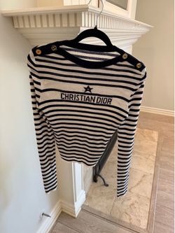 French Breton Stripe Sweater | Dior Inspired | Black & White Knit Top