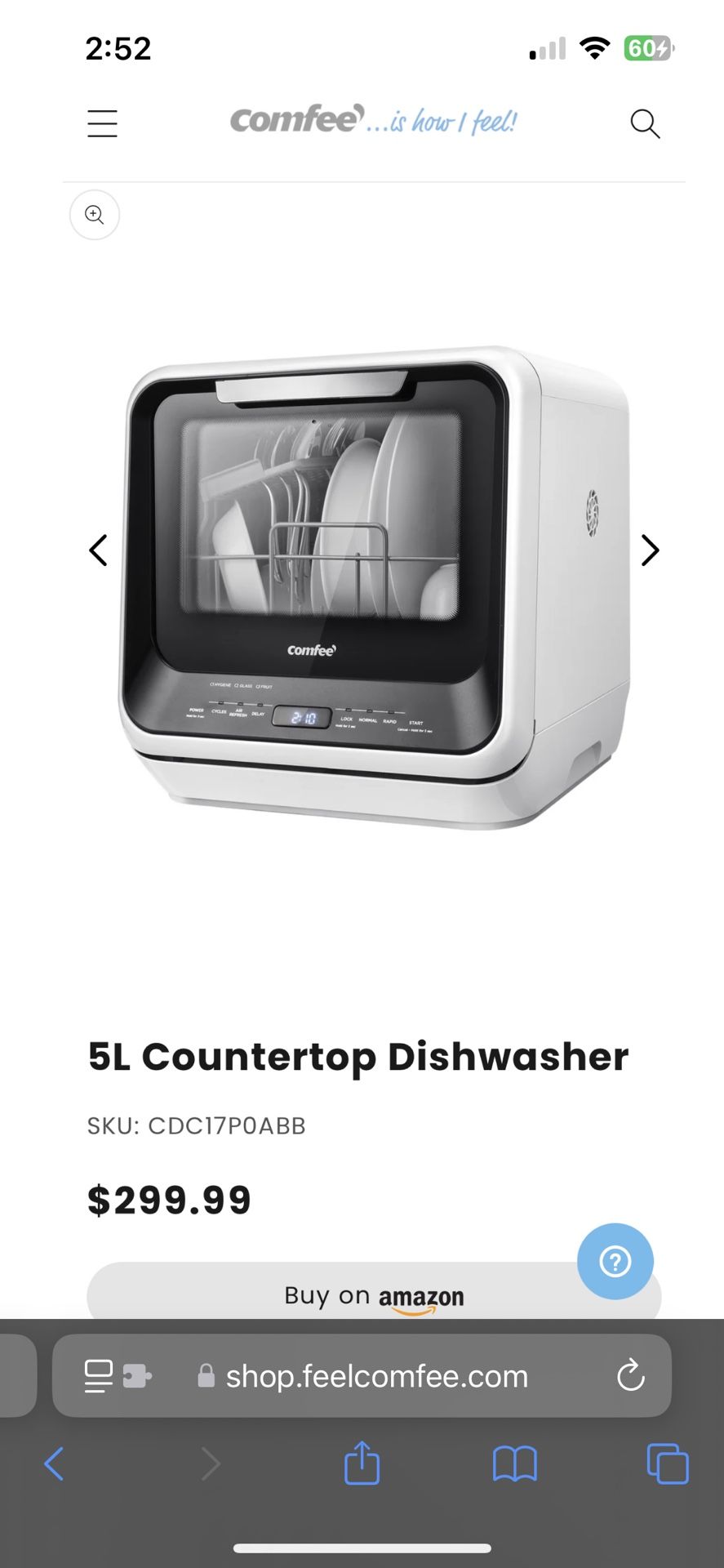 Comfee Countertop Dishwasher