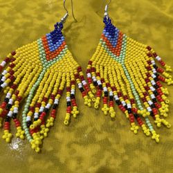 Earrings Seed Bead Handcrafted 