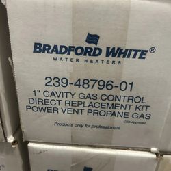 Bradford White 1 inch cavity gas controlled directly replacement kit, power vent, propane gas