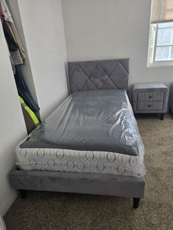 TWIN BED FRAME $110/ TWIN MATTRESS $110/ NIGHT STAND $80.