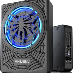 NEW! 10” 1200W Ultra-Thin Car Subwoofer with Built-In Amplifier & Blue Ambient Light