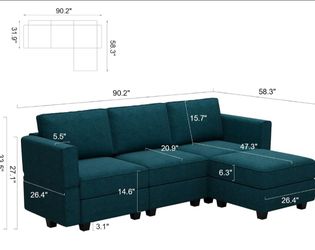 In good clean condition Ikea couch with ottoman and pull out bed