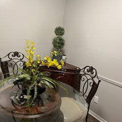 Dining Table & Chairs + Wooden Dresser Piece