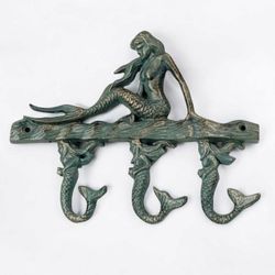 Brand New! 7" Mermaid Hook - Metal Nautical Coastal