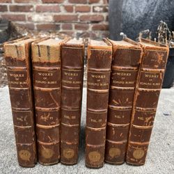 Vintage Leather Worlds Of Edmond Burke Set Of Books