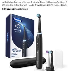 Oral-B io Deep Clean + Whiten Rechargeable Electric Toothbrush with Visible Pressure Sensor, 2 Minute Timer, 5 Cleaning Settings, 1 i05 Limited, 3 Too