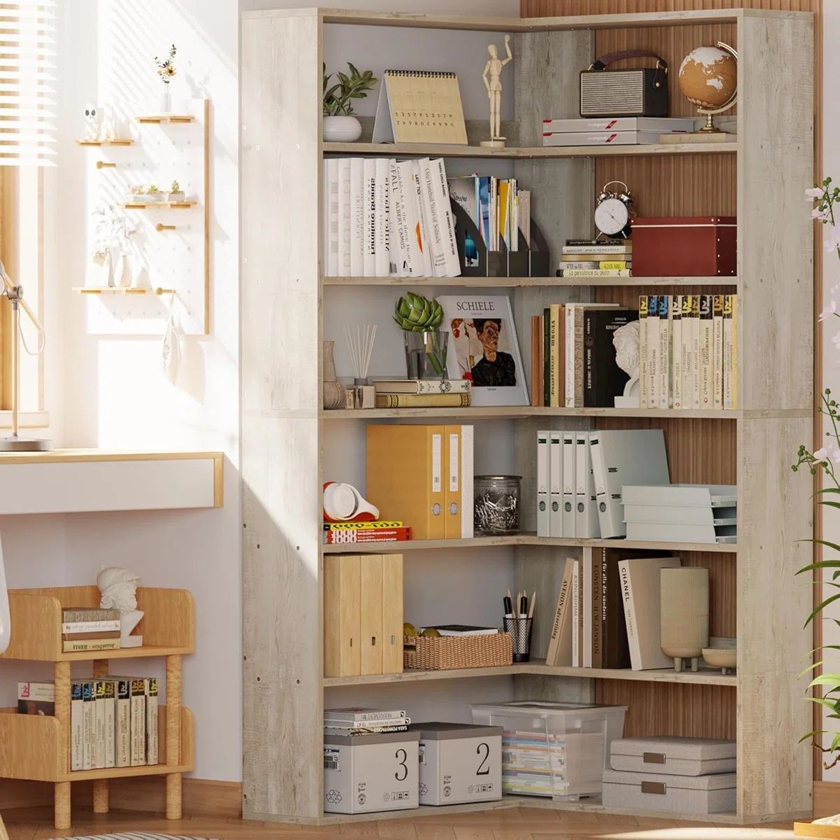 6 Tier Large Corner Bookshelf