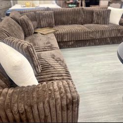 Brown L Shape Sofa Sectional 