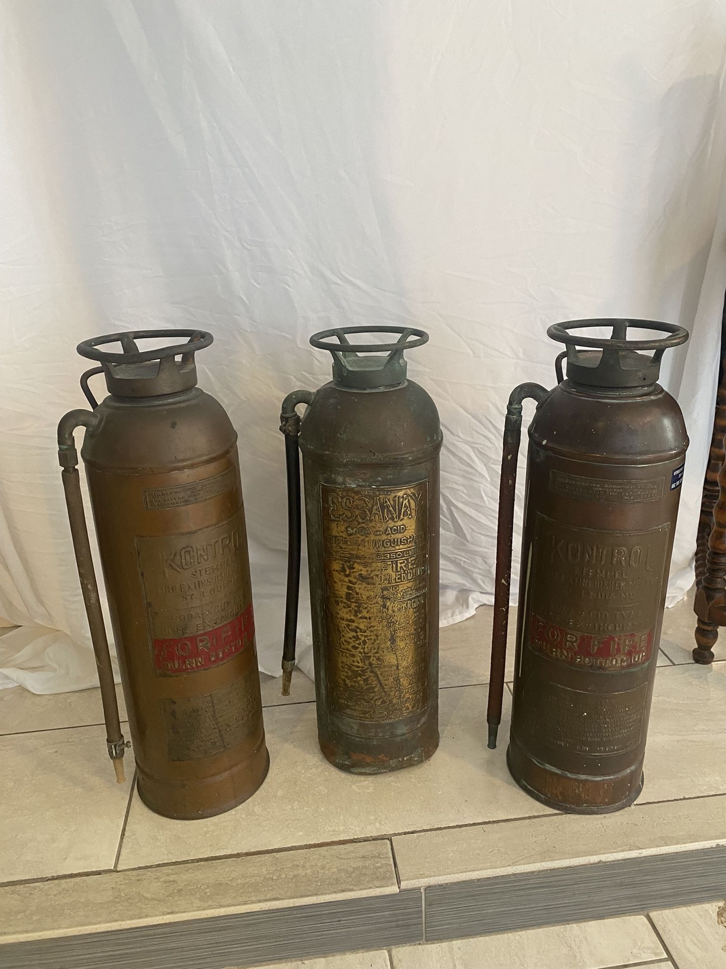 Vintage Copper Extinguishers (3)