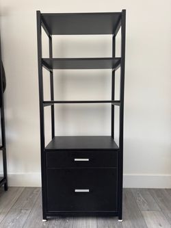 Latitude Run Birol 60" H x 23.6" W Metal Standard Bookcase Black