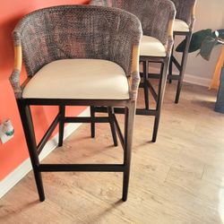 Safavieh Home Collection Brando Brown 28-inch Bar Stool, Set of 3