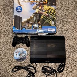 SONY PLAYSTATION 3 PS3 SUPER SLIM CONSOLE WITH VIDEO GAME & CONTROLLER