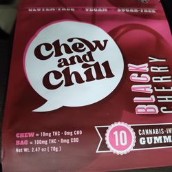 chew And Chill Black Cherry Cannabis Infused Gummies 