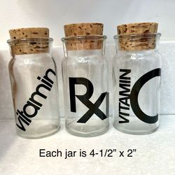 Crate & Barrel Glass Jars With Cork Stoppers