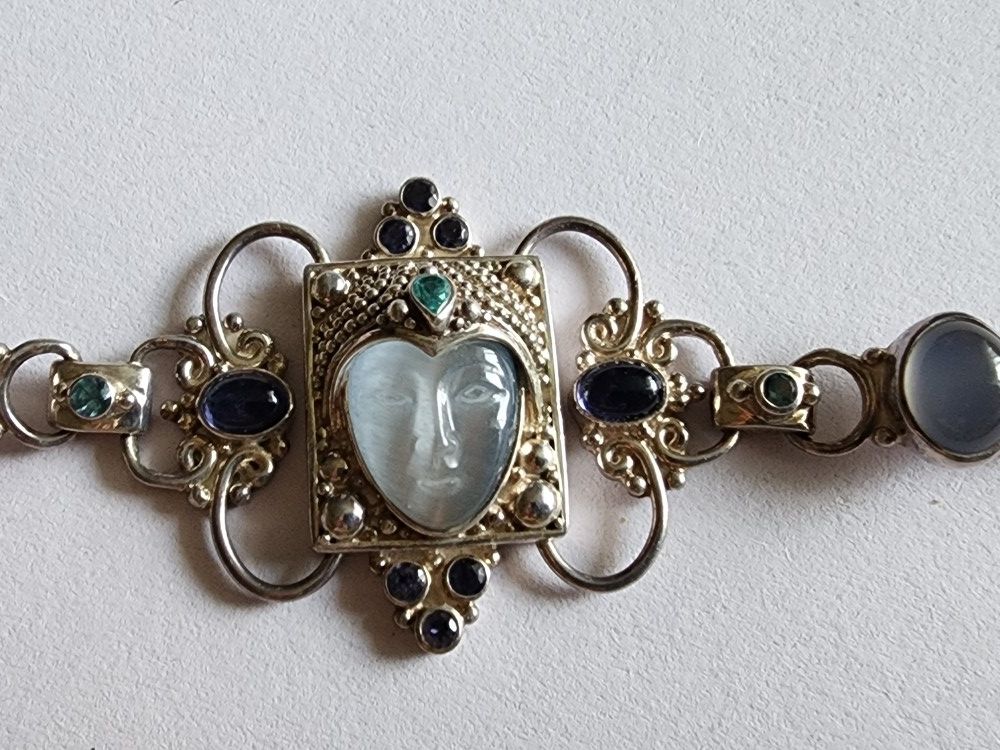 Beautiful Multi Gen .925 Silver Sajen Bracelet