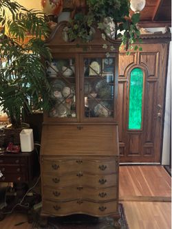 Vintage antique secretary desk drop front desk