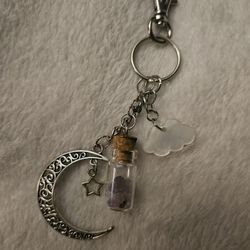 MOON CHARM CRYSTAL KEYCHAIN