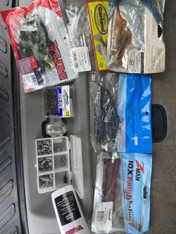 Fishing Assortment! Hooks, Weights, Soft Plastics, and Yum Spray