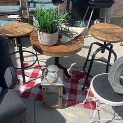 Wooden stool and table
