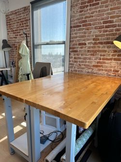 Industrial Solid Wood Drafting Tables