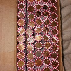 Box of Rolled Pennies