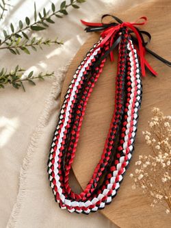 Graduation Ribbon Lei - Handmade Custom School Colors