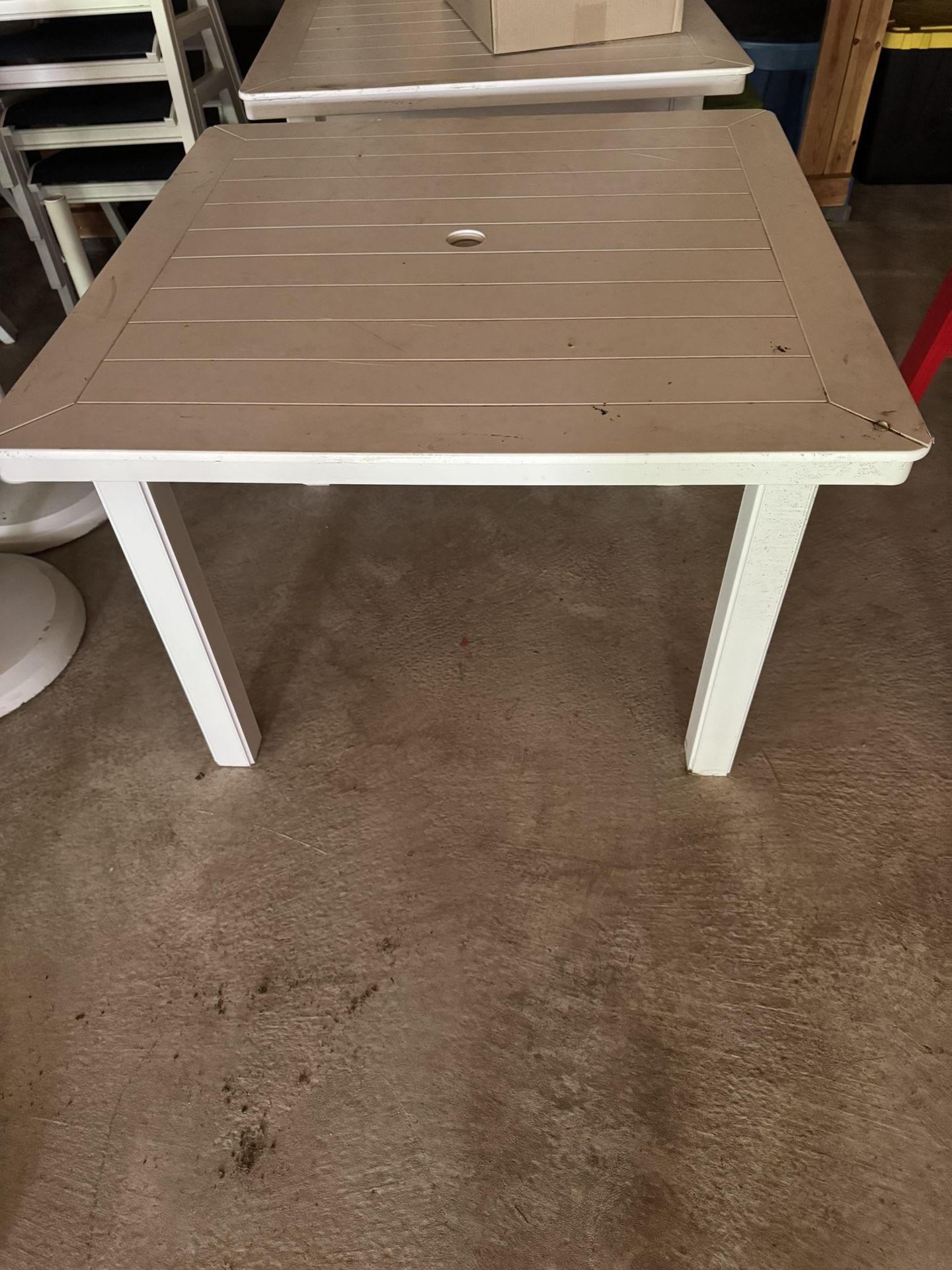 Square White Outdoor Table