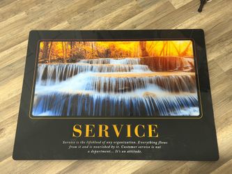 Large Framed “Service” Waterfall Motivational Wall Art 29x40