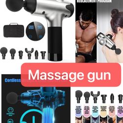 Massage Gun for Athletes, Portable Percussion Massage Gun Professional Deep Tissue Massage Gun for Pain Relief with 6 Massage Heads 20 Speed High-Inte