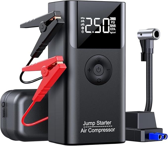 Jump Starter with Air Compressor, 3500A 150PSI Portable Car Battery Jump Starter Pack, for Up to 9.0 Gas/8.0L Diesel Engine, 12V Jump Box with