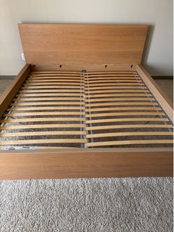 IKEA MALM King Size Bed Frame oak veneer/Luröy Excellent Condition Like New
