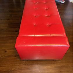 Vinyl Ottoman with Storage