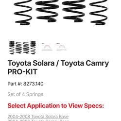 Eibach lowering springs Camry Solara