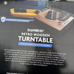 Sound Beast, Retro Wooden Turntable With Bluetooth