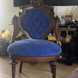 Victorian Royal Blue Chair 