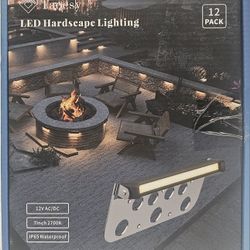 12 Pack 7inch LED Hardscape Lights 5W 12V LED Retaining Wall Step Lights 2700K