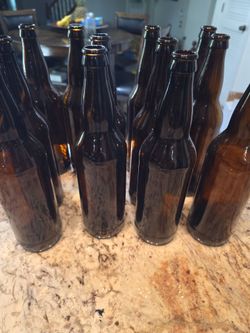 Amber glass bottles