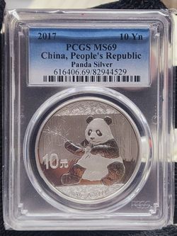 2017 SILVER PANDA PCGS MS69 